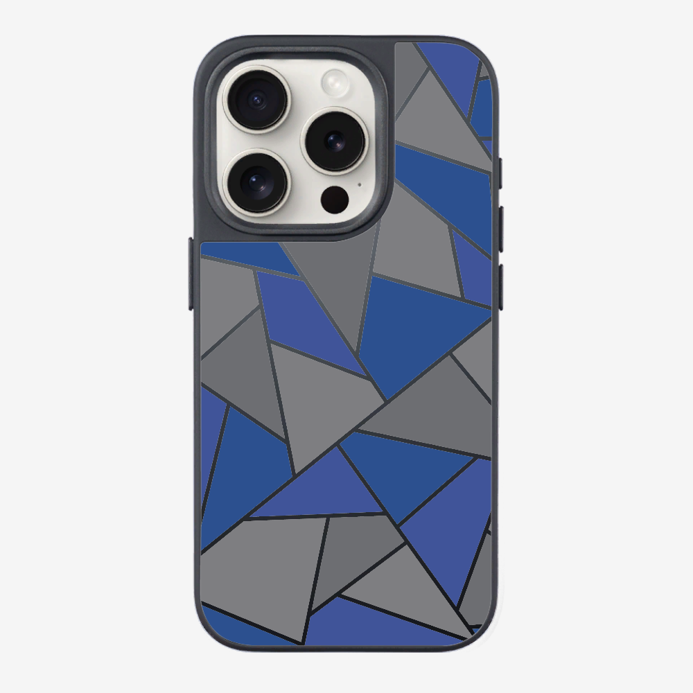 Blue & Grey Polygon Phone Case