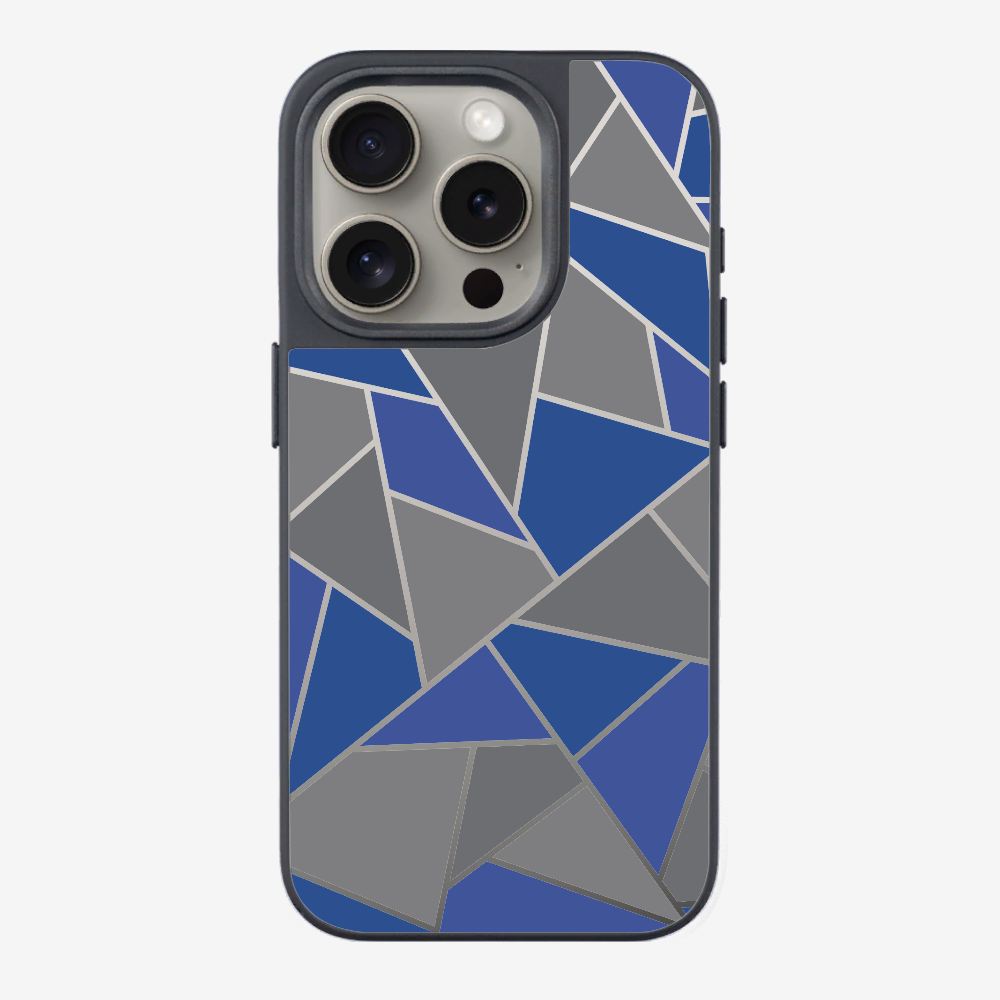 Blue & Grey Polygon Phone Case