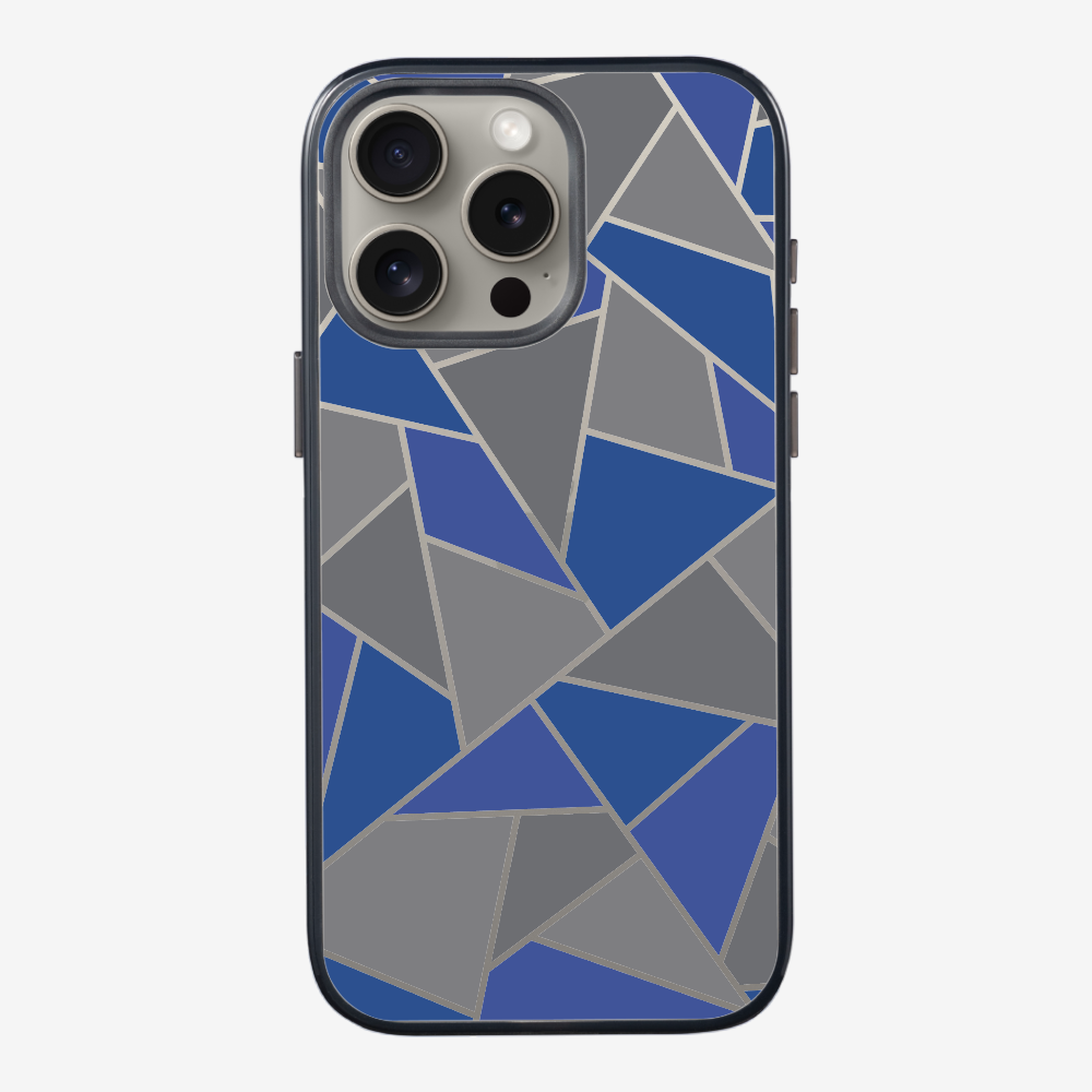 Blue & Grey Polygon Phone Case