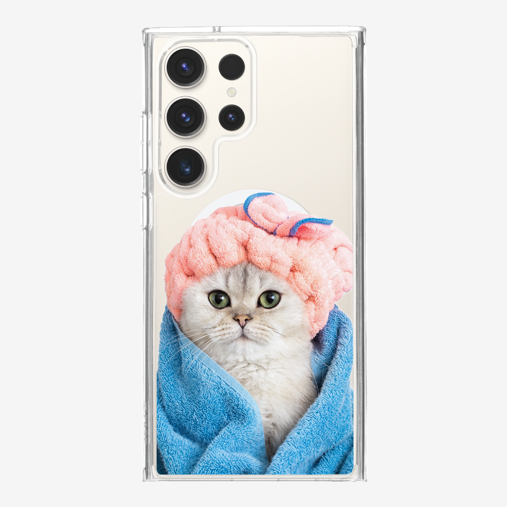 Cute White Kitten (Transparent) Phone Case