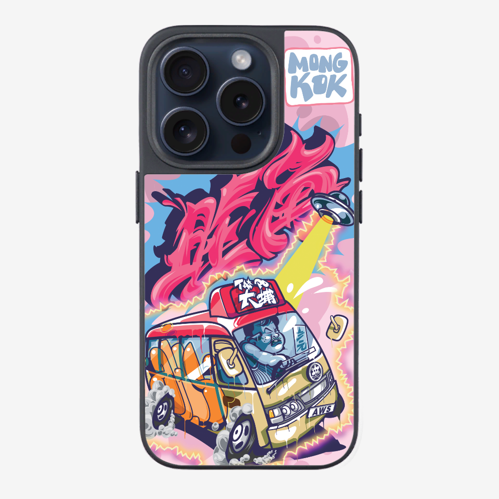 Red Minibus in Mong Kok Phone Case