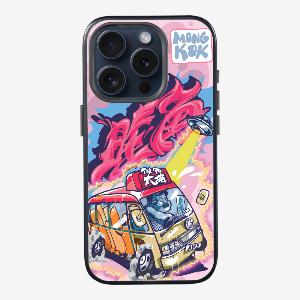 Red Minibus in Mong Kok Phone Case