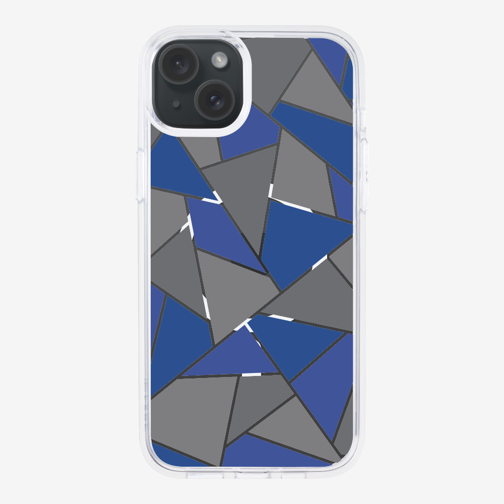 Blue & Grey Polygon Phone Case