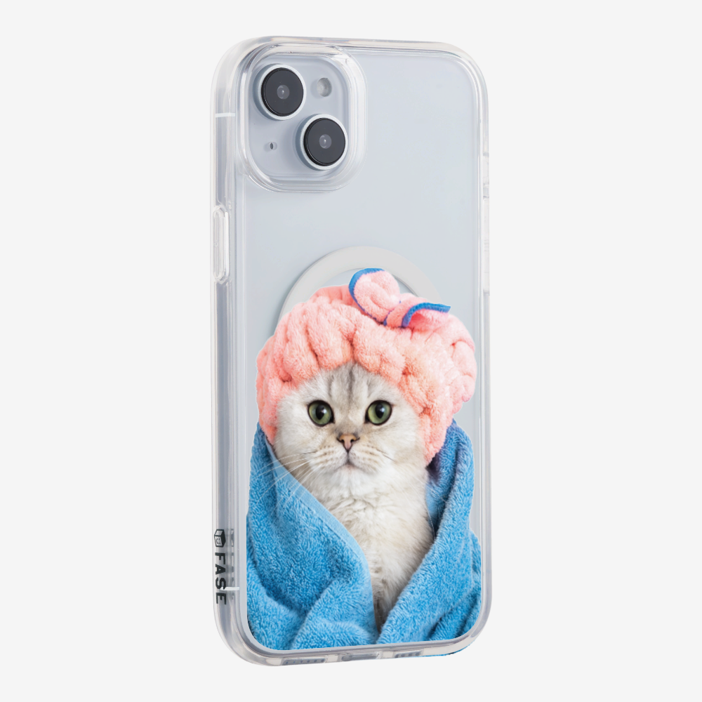 Cute White Kitten (Transparent) Phone Case