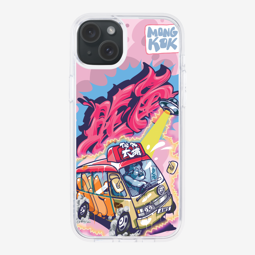 Red Minibus in Mong Kok Phone Case