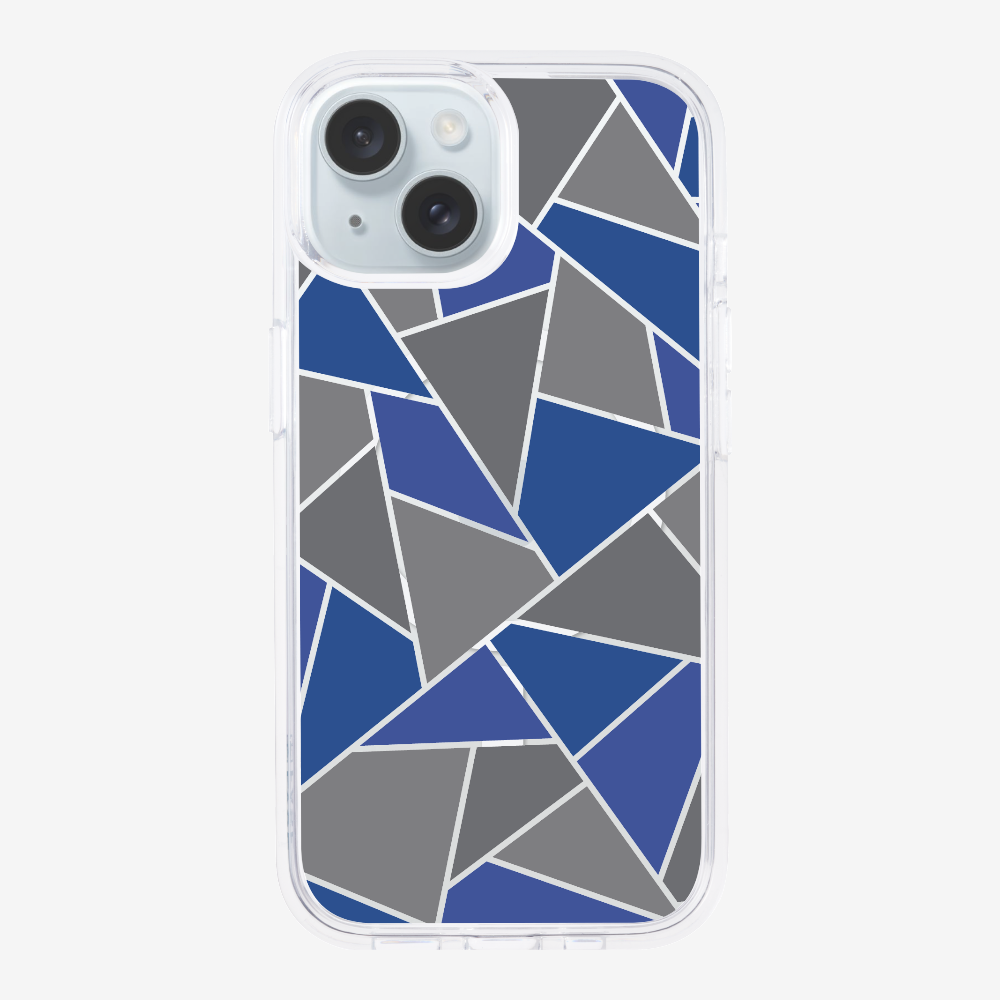 Blue & Grey Polygon Phone Case