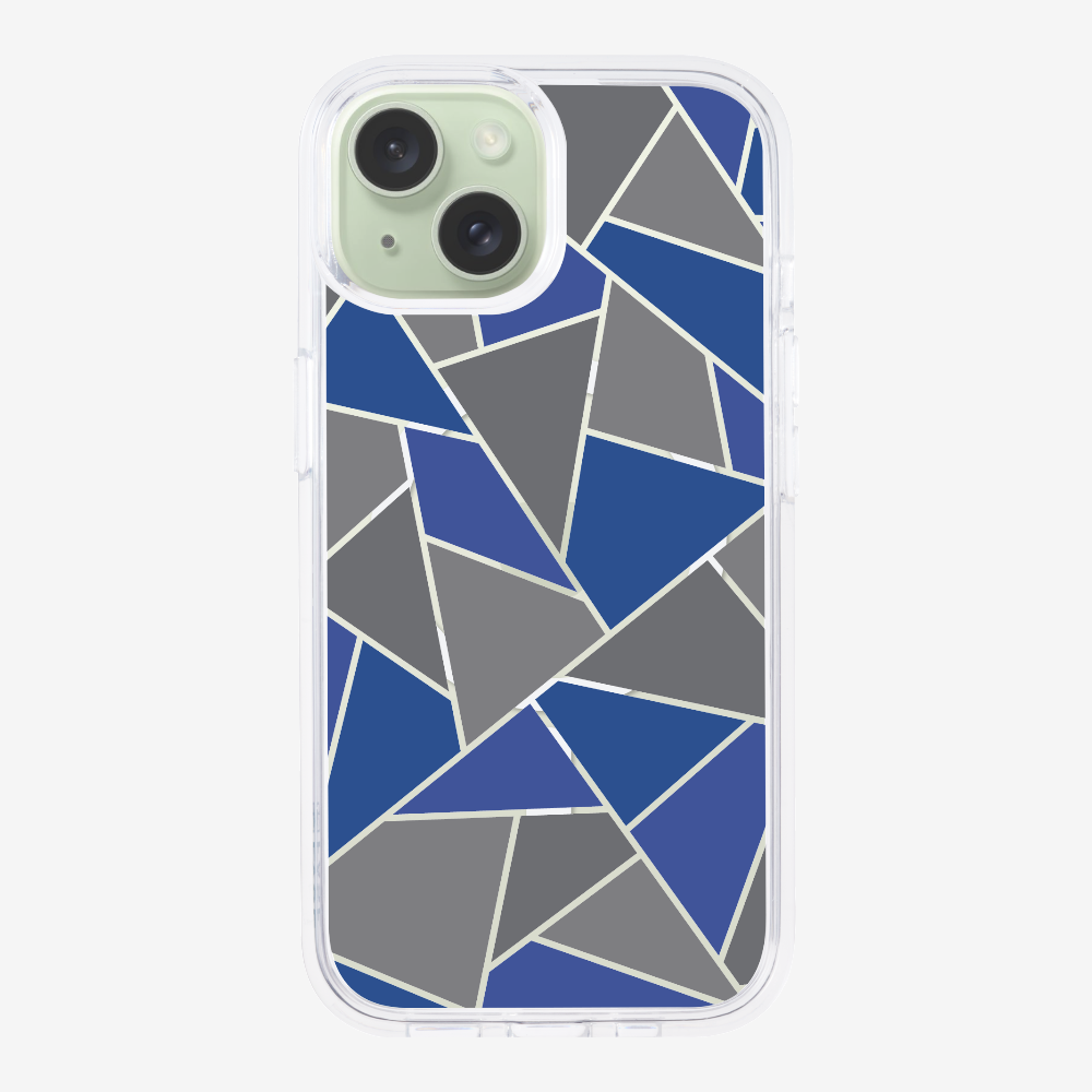 Blue & Grey Polygon Phone Case