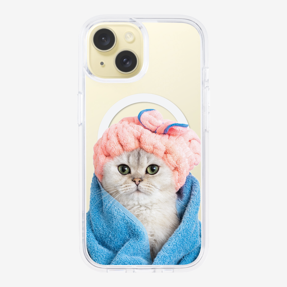 Cute White Kitten (Transparent) Phone Case