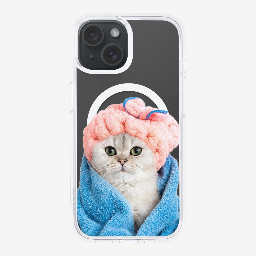 Cute White Kitten (Transparent) Phone Case