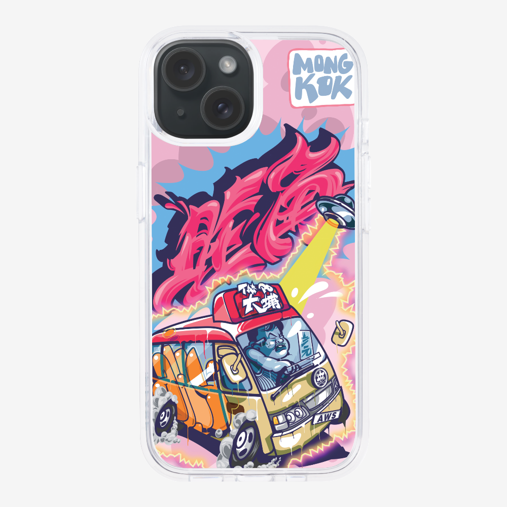 Red Minibus in Mong Kok Phone Case