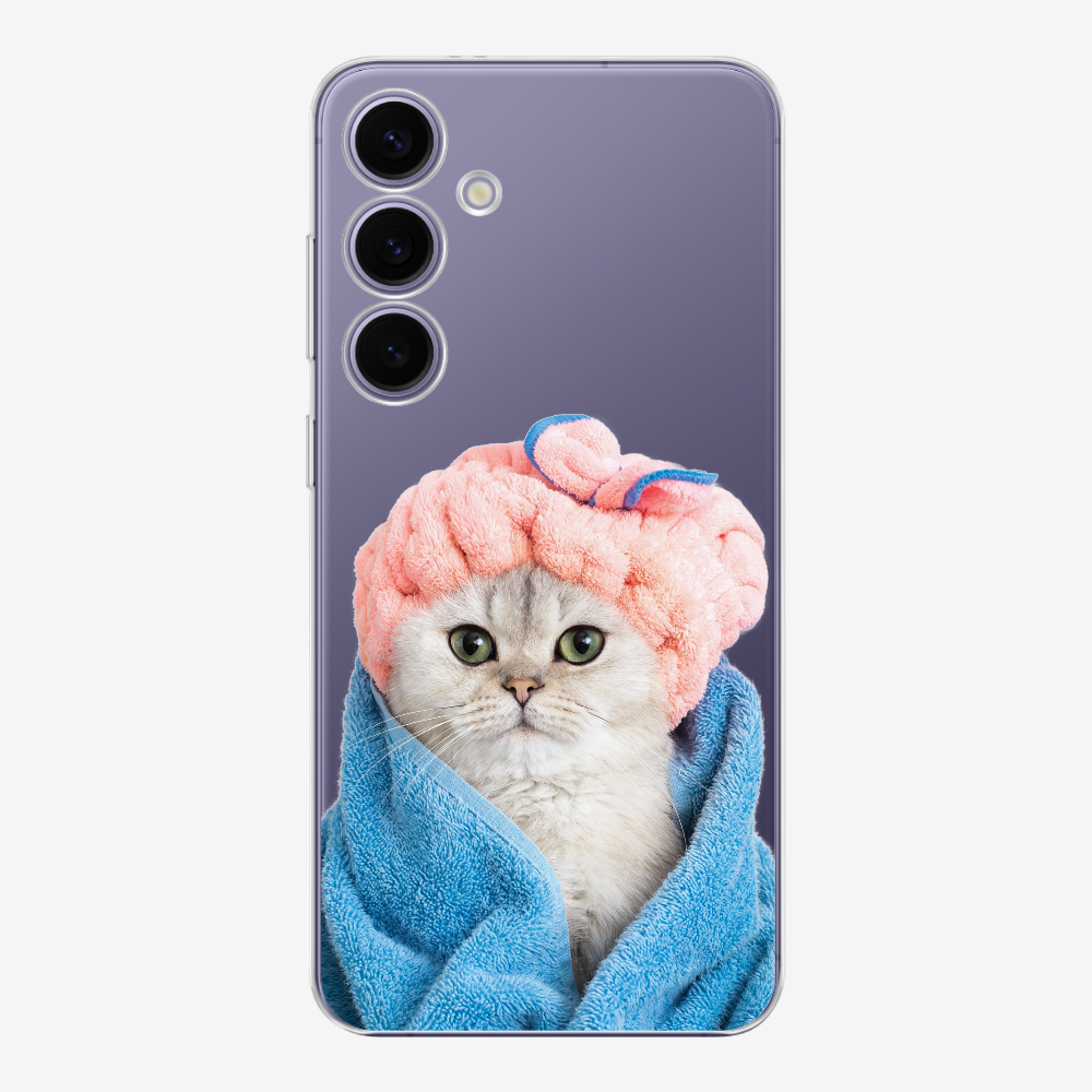 Cute White Kitten (Transparent) Phone Case