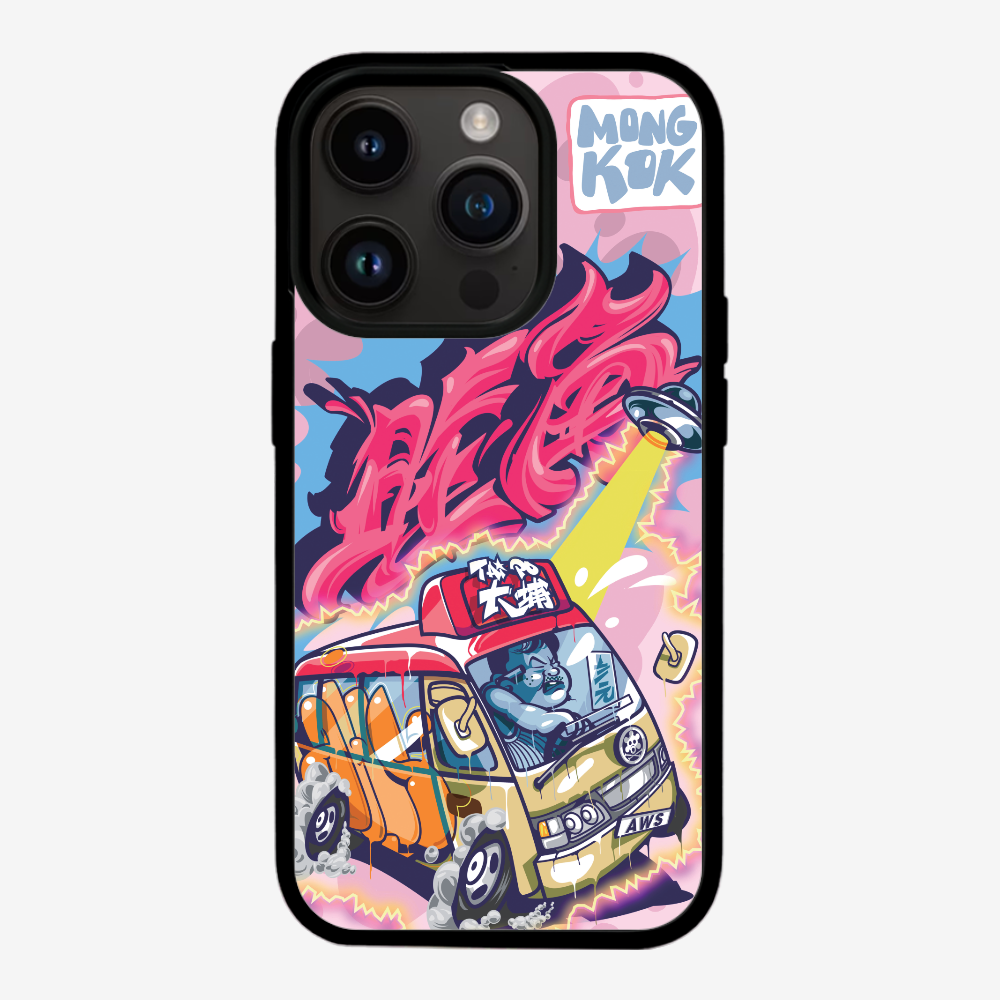 Red Minibus in Mong Kok Phone Case