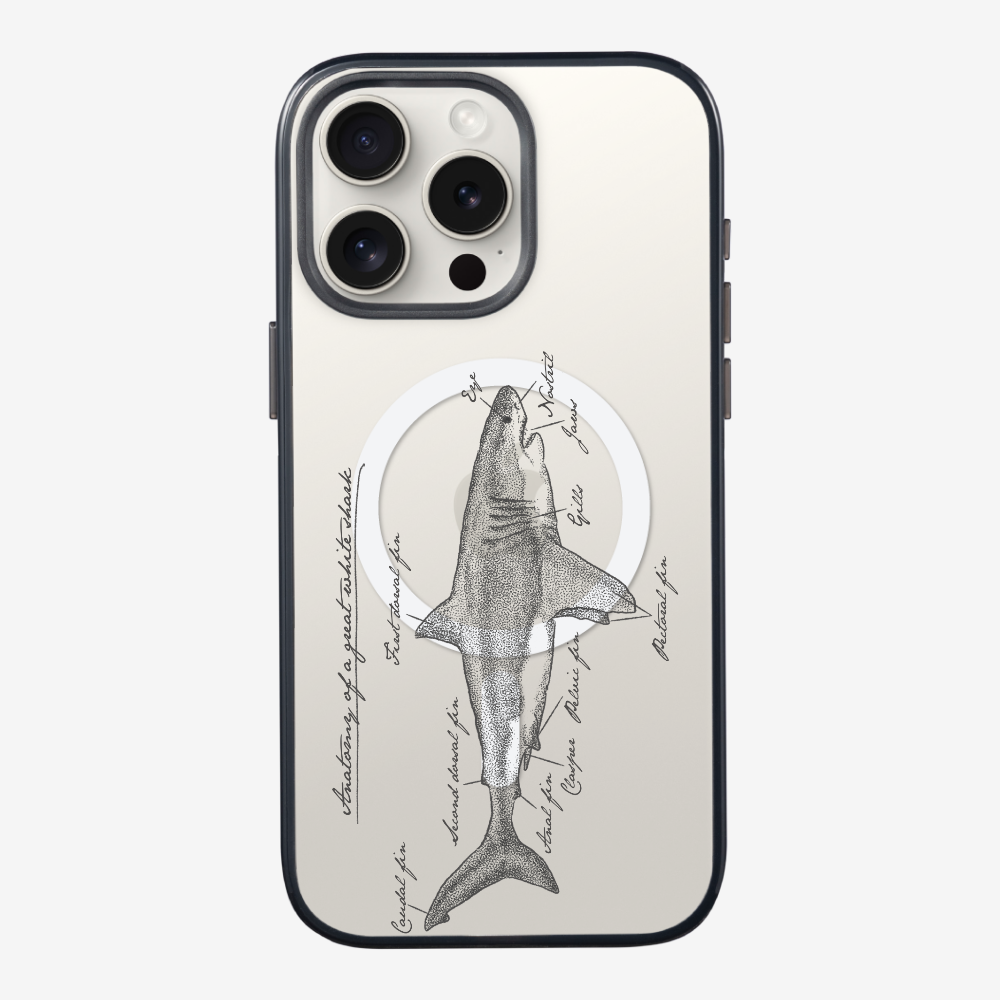 Anatomy of a Great White Shark Phone Case