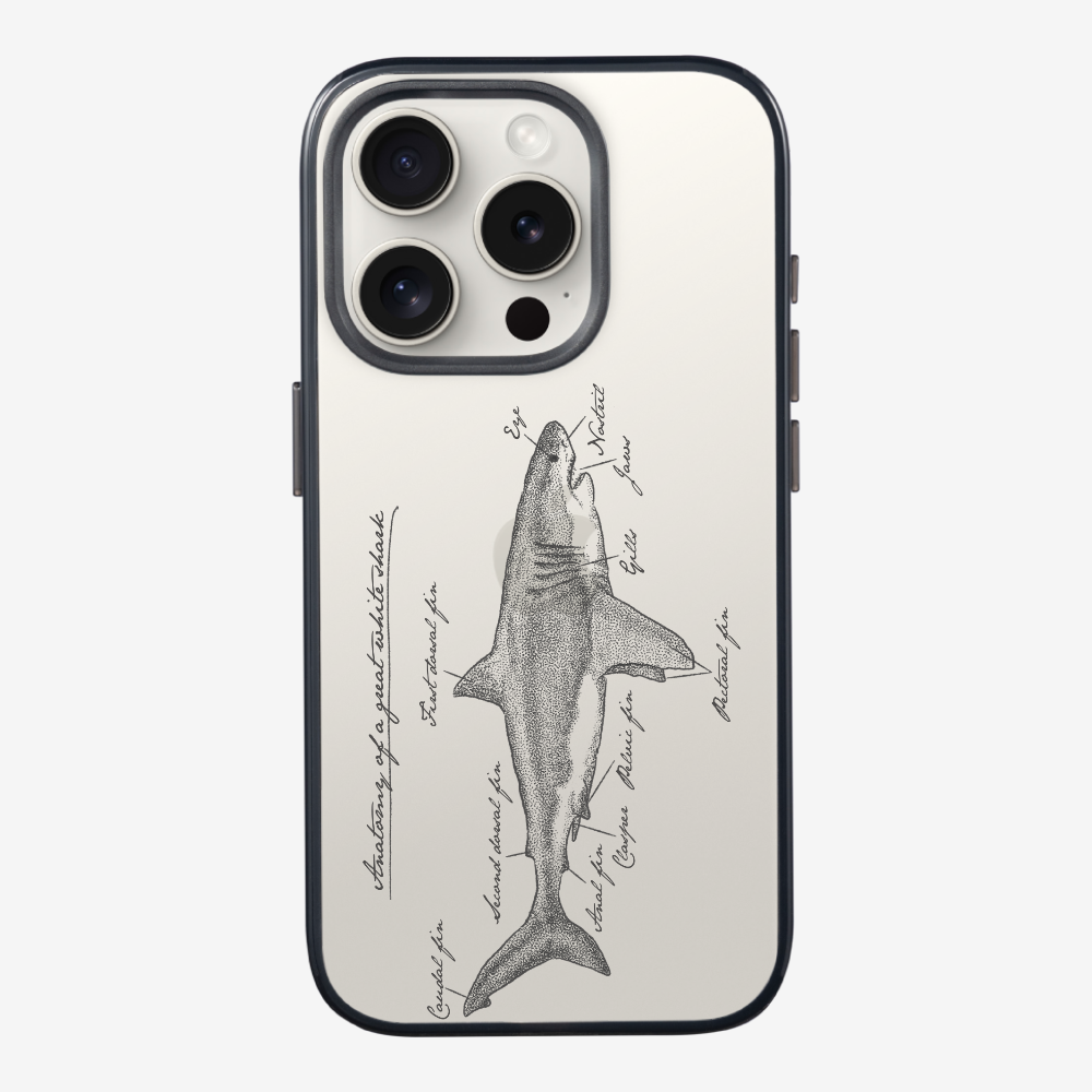 Anatomy of a Great White Shark Phone Case