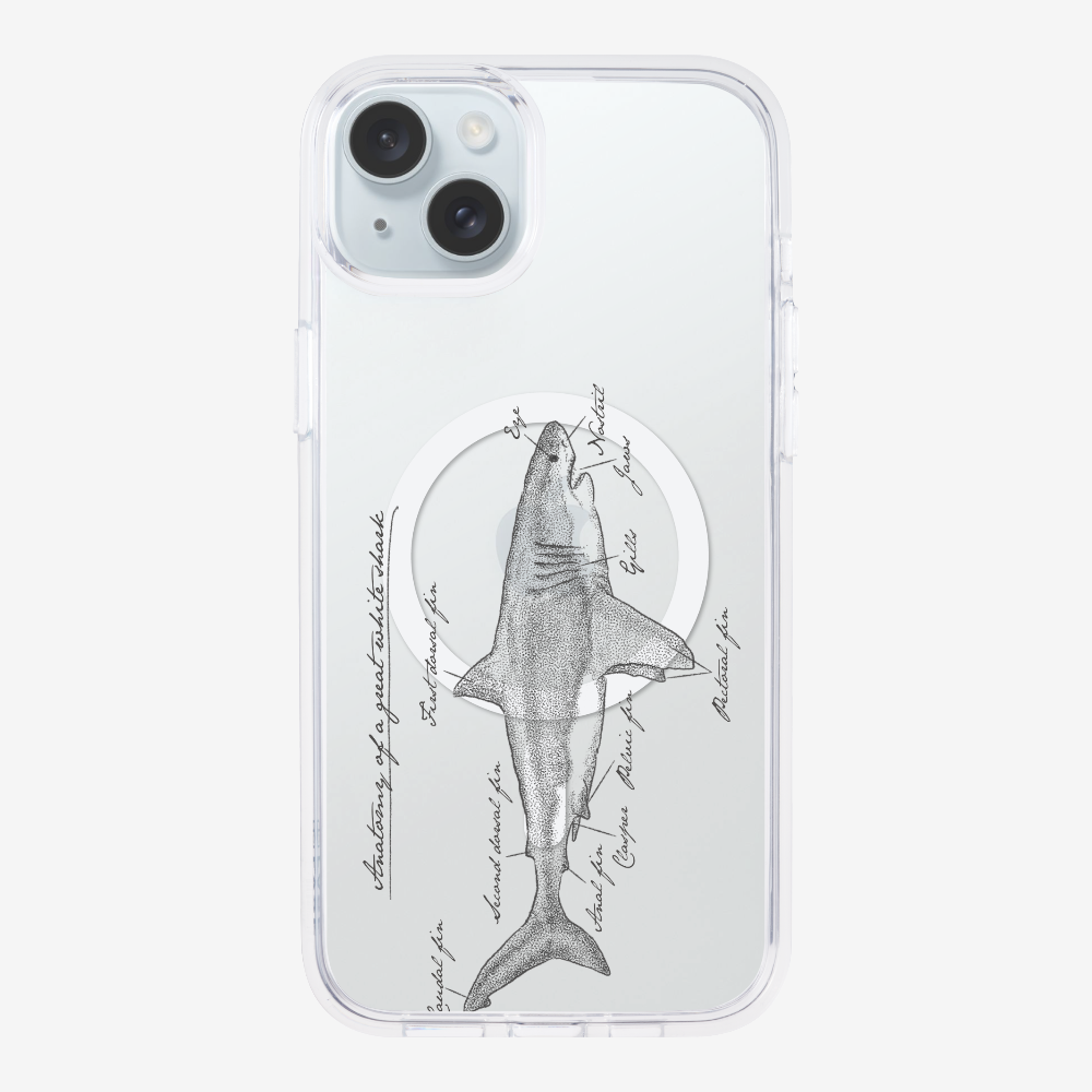 Anatomy of a Great White Shark Phone Case