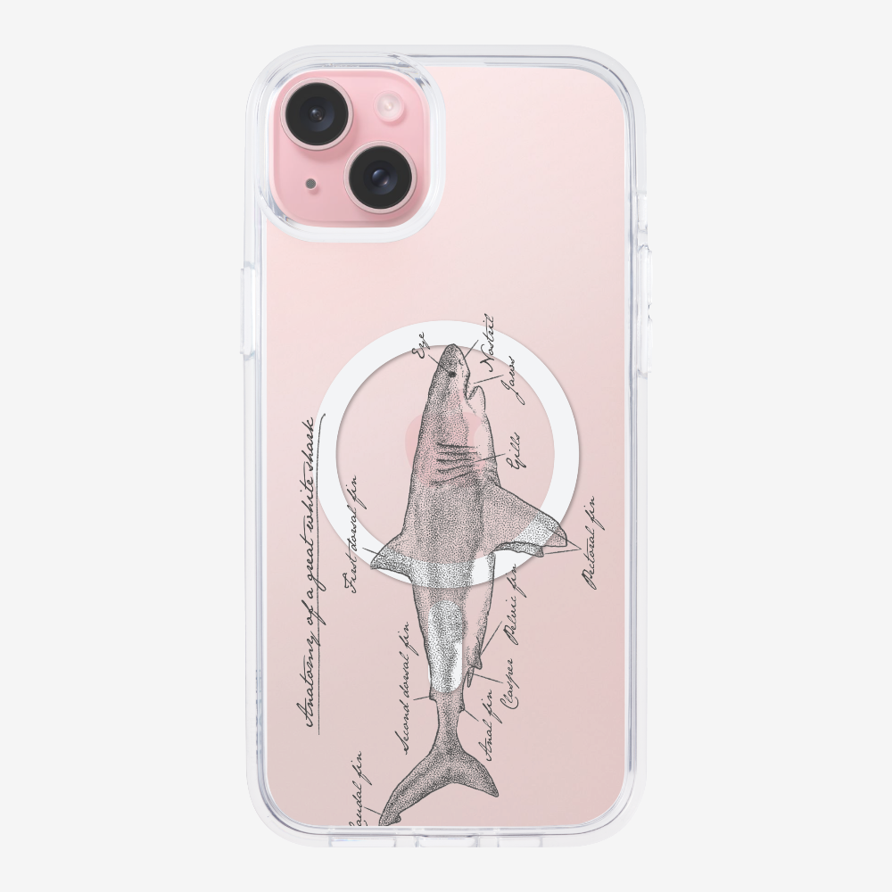 Anatomy of a Great White Shark Phone Case