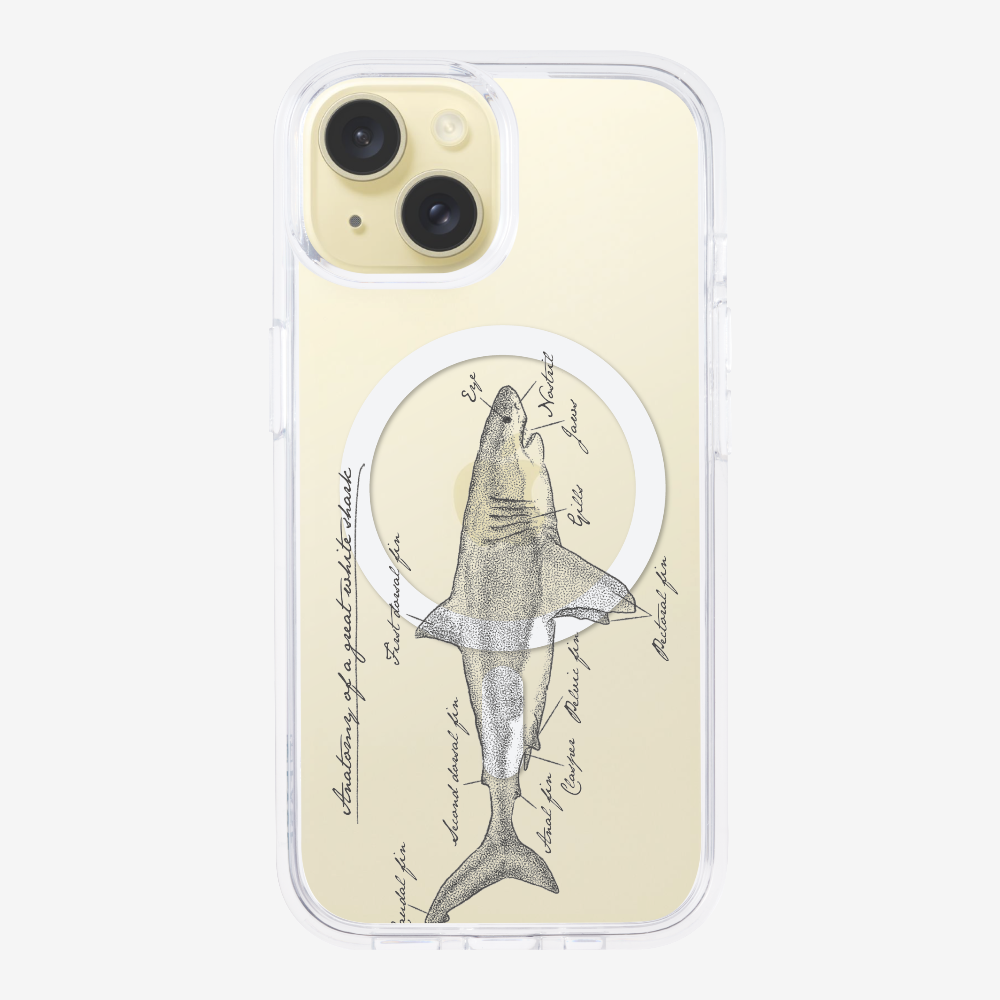 Anatomy of a Great White Shark Phone Case