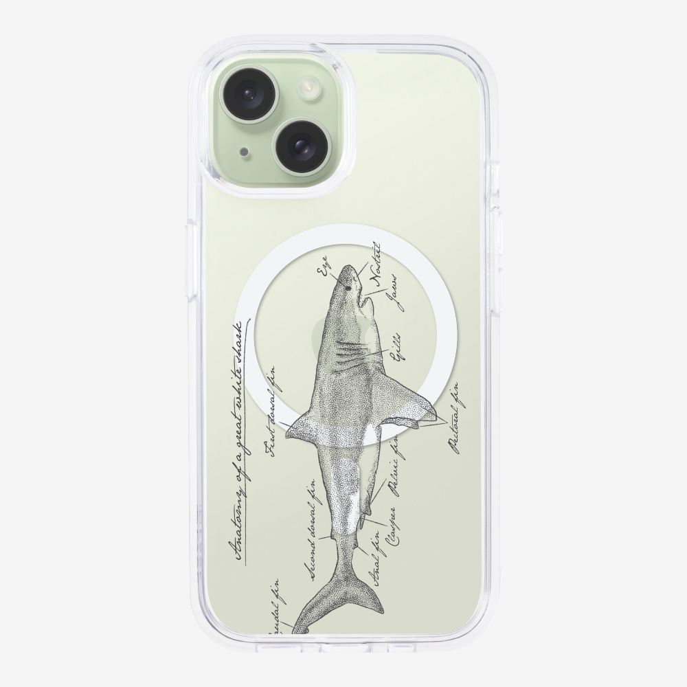 Anatomy of a Great White Shark Phone Case