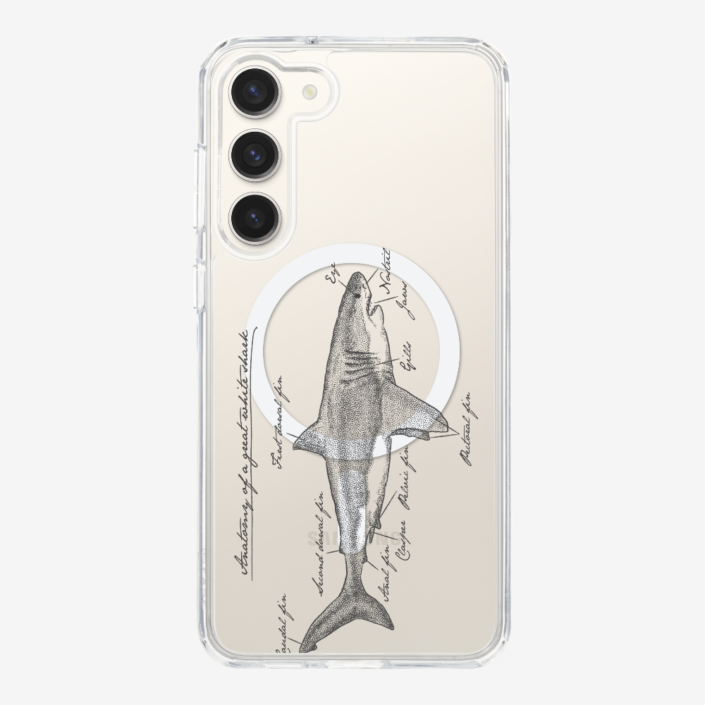 Anatomy of a Great White Shark Phone Case