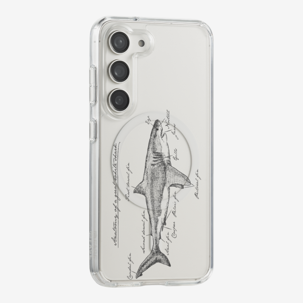 Anatomy of a Great White Shark Phone Case