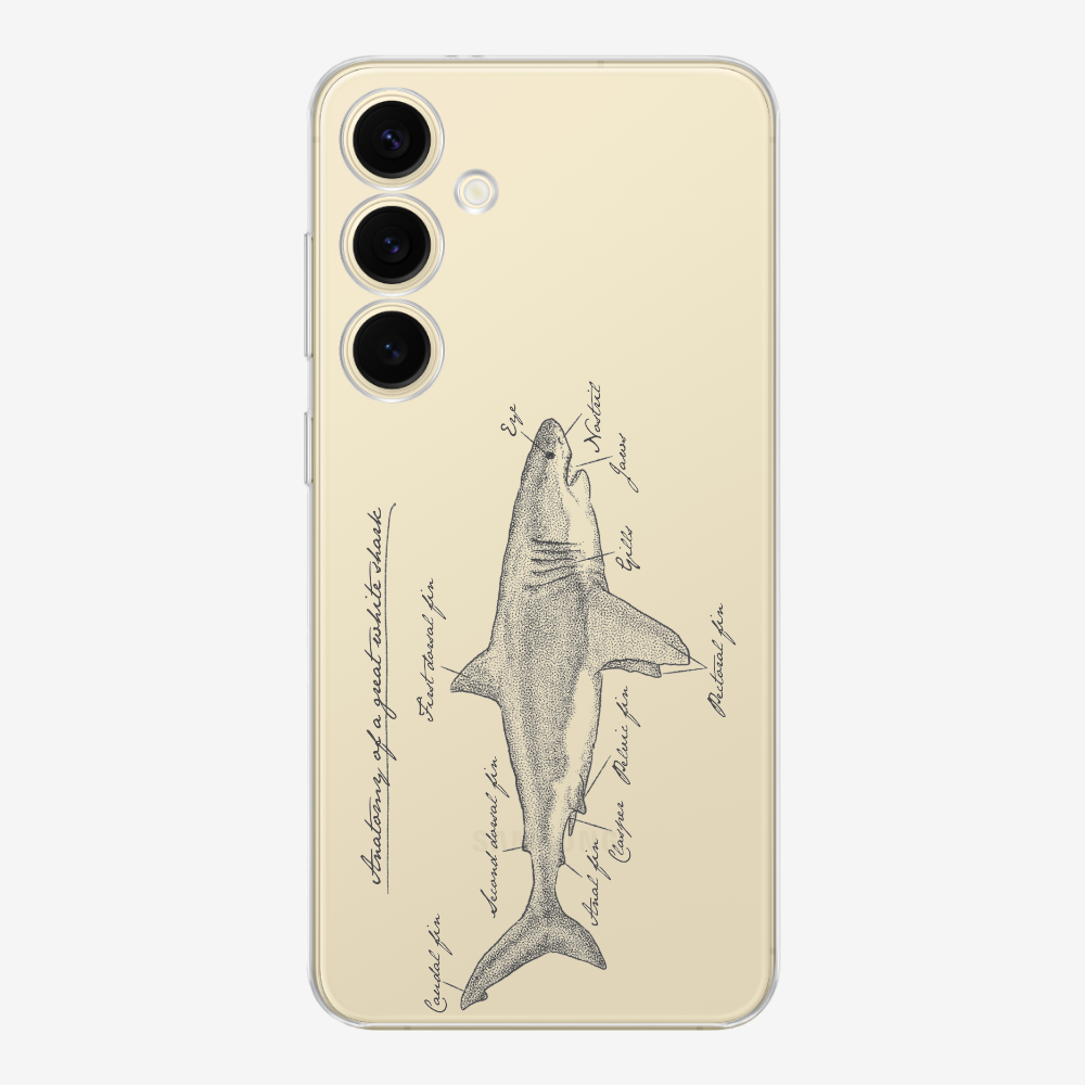 Anatomy of a Great White Shark Phone Case