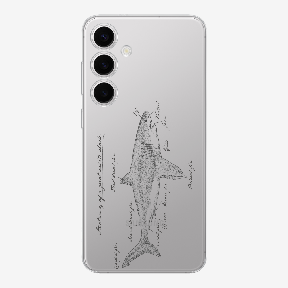 Anatomy of a Great White Shark Phone Case