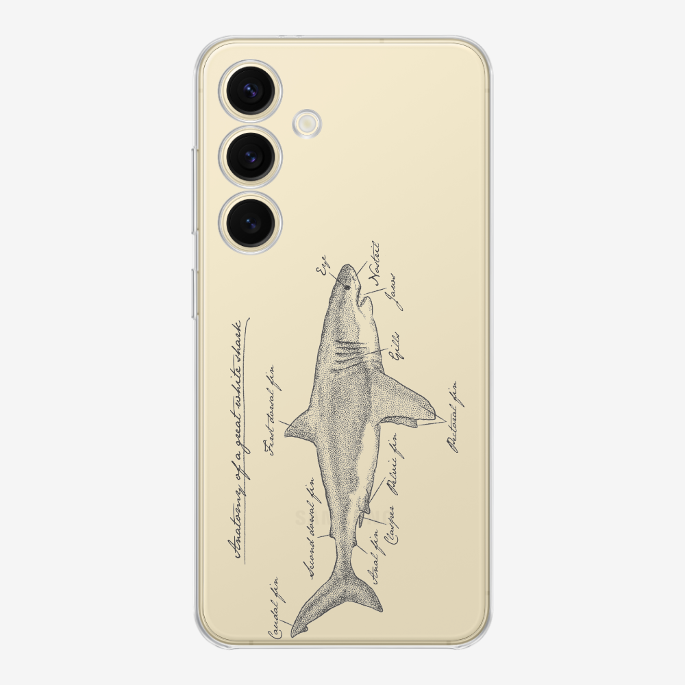 Anatomy of a Great White Shark Phone Case