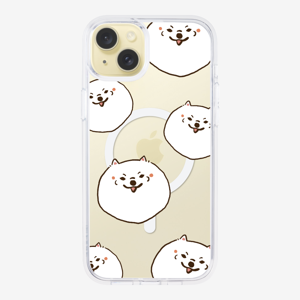 White Pomeranian Wonderland Phone Case