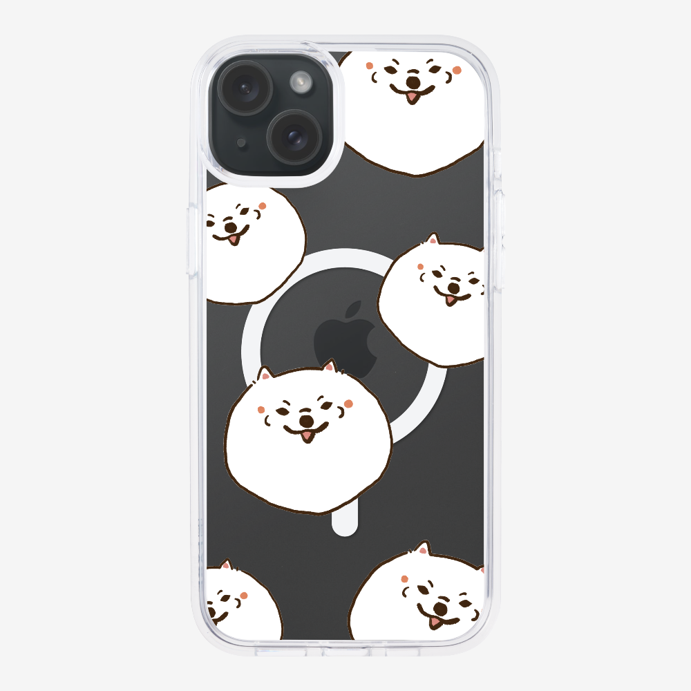 White Pomeranian Wonderland Phone Case