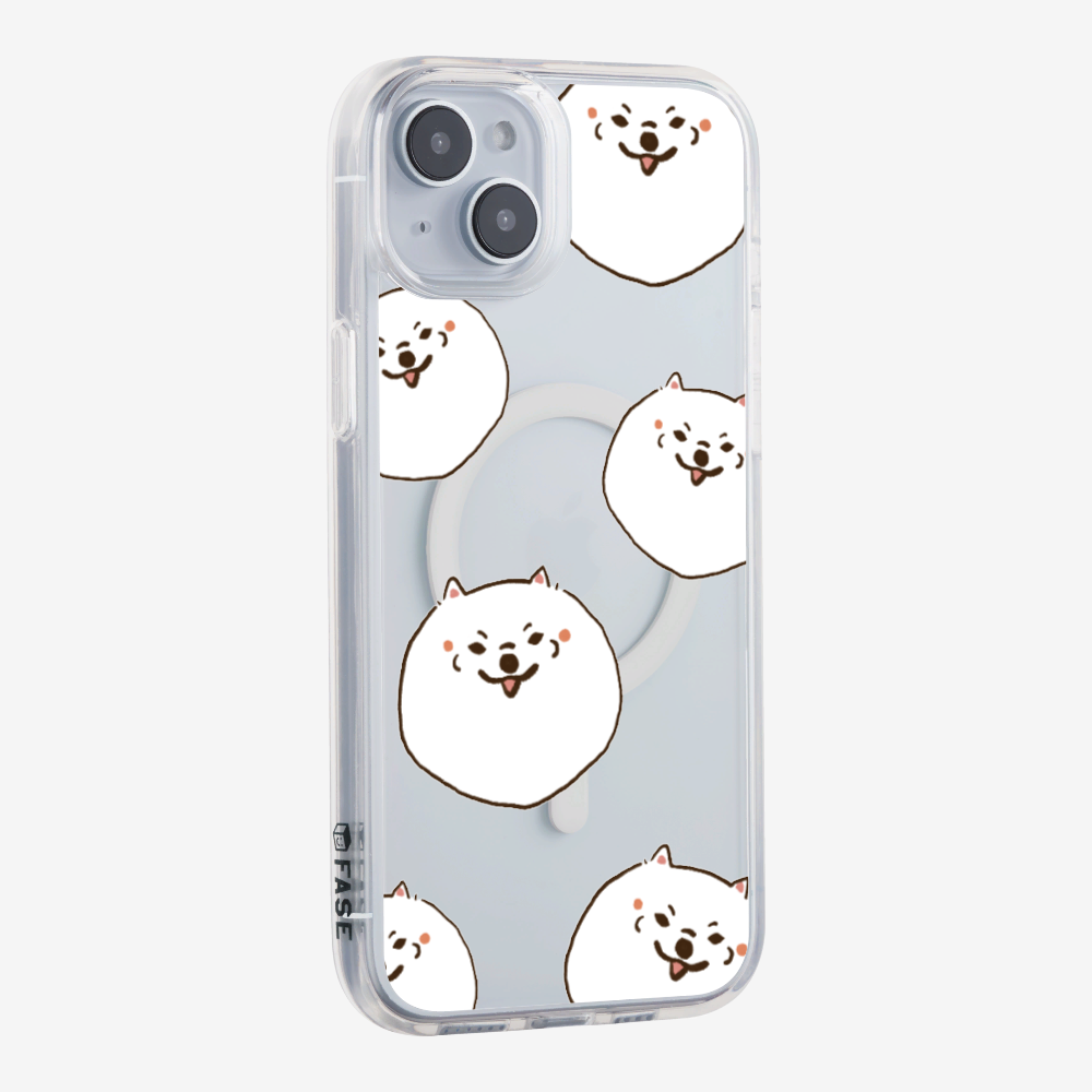 White Pomeranian Wonderland Phone Case