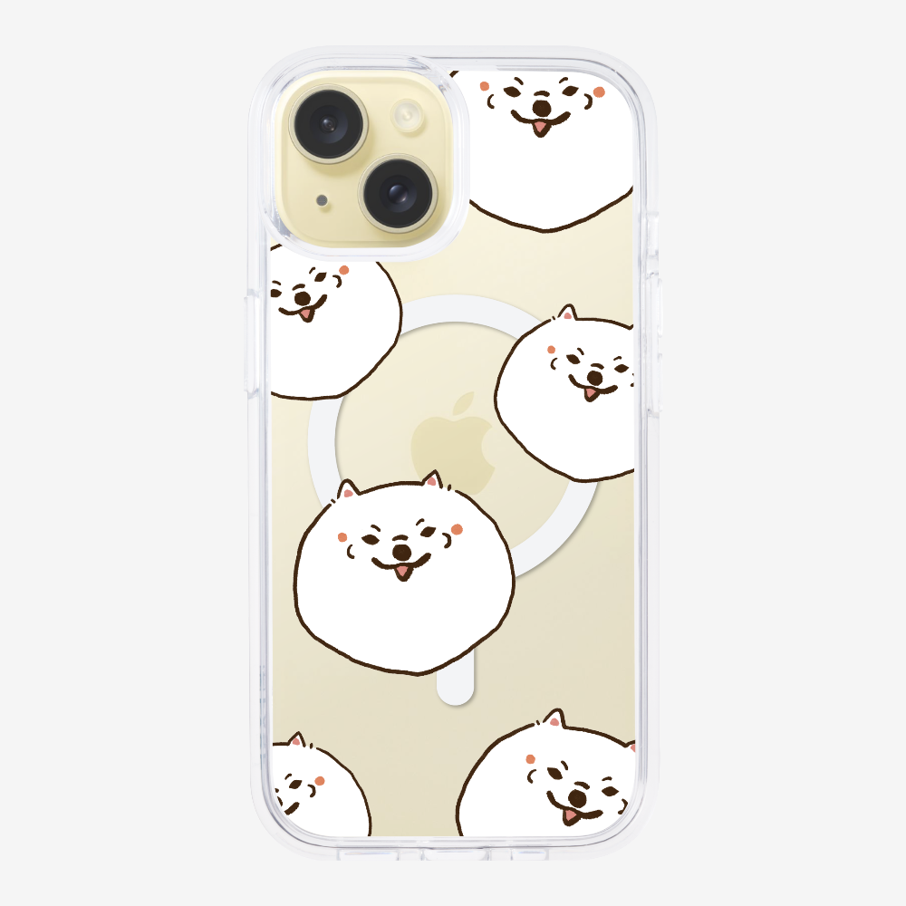 White Pomeranian Wonderland Phone Case