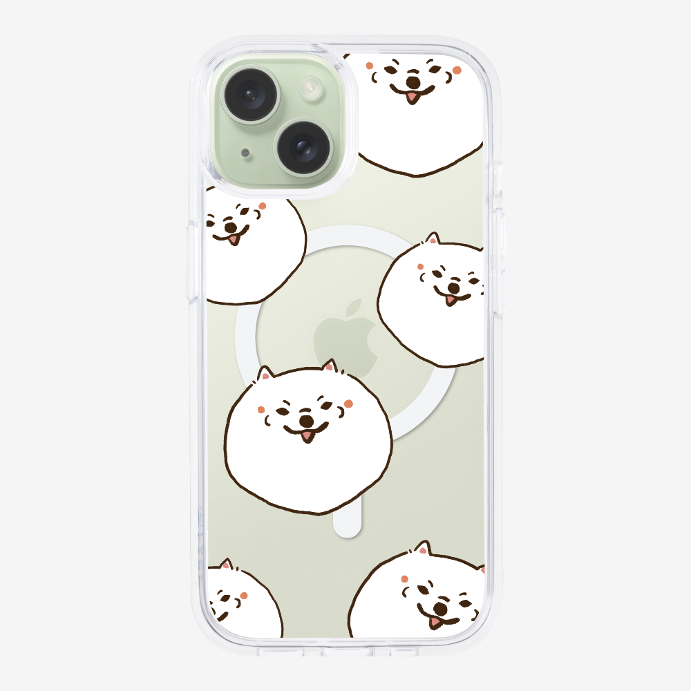 White Pomeranian Wonderland Phone Case