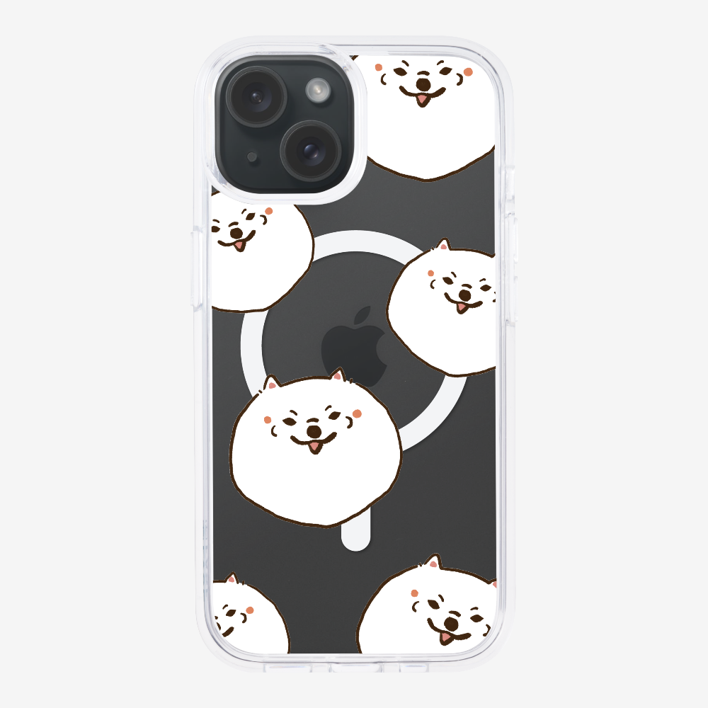 White Pomeranian Wonderland Phone Case