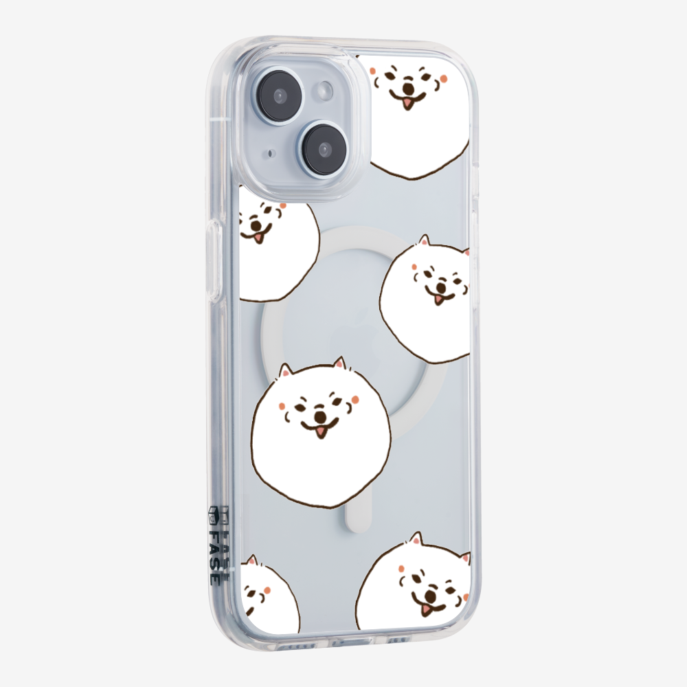 White Pomeranian Wonderland Phone Case