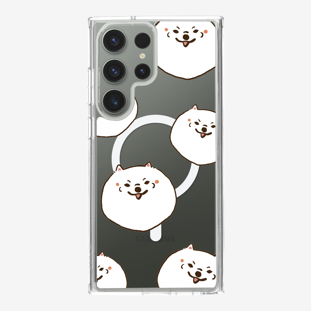 White Pomeranian Wonderland Phone Case