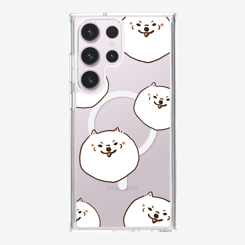 White Pomeranian Wonderland Phone Case