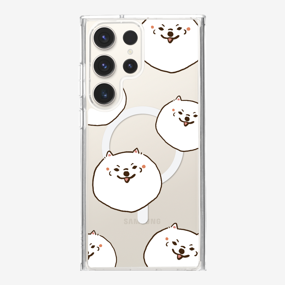 White Pomeranian Wonderland Phone Case