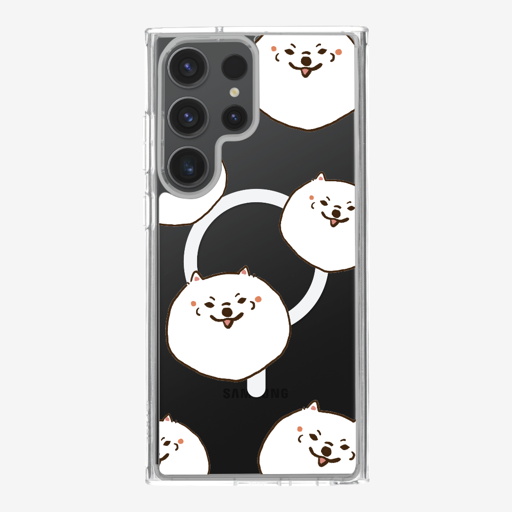 White Pomeranian Wonderland Phone Case