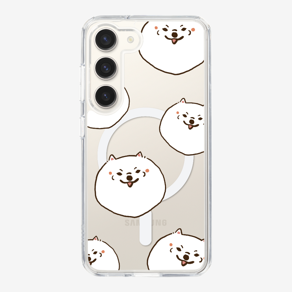 White Pomeranian Wonderland Phone Case