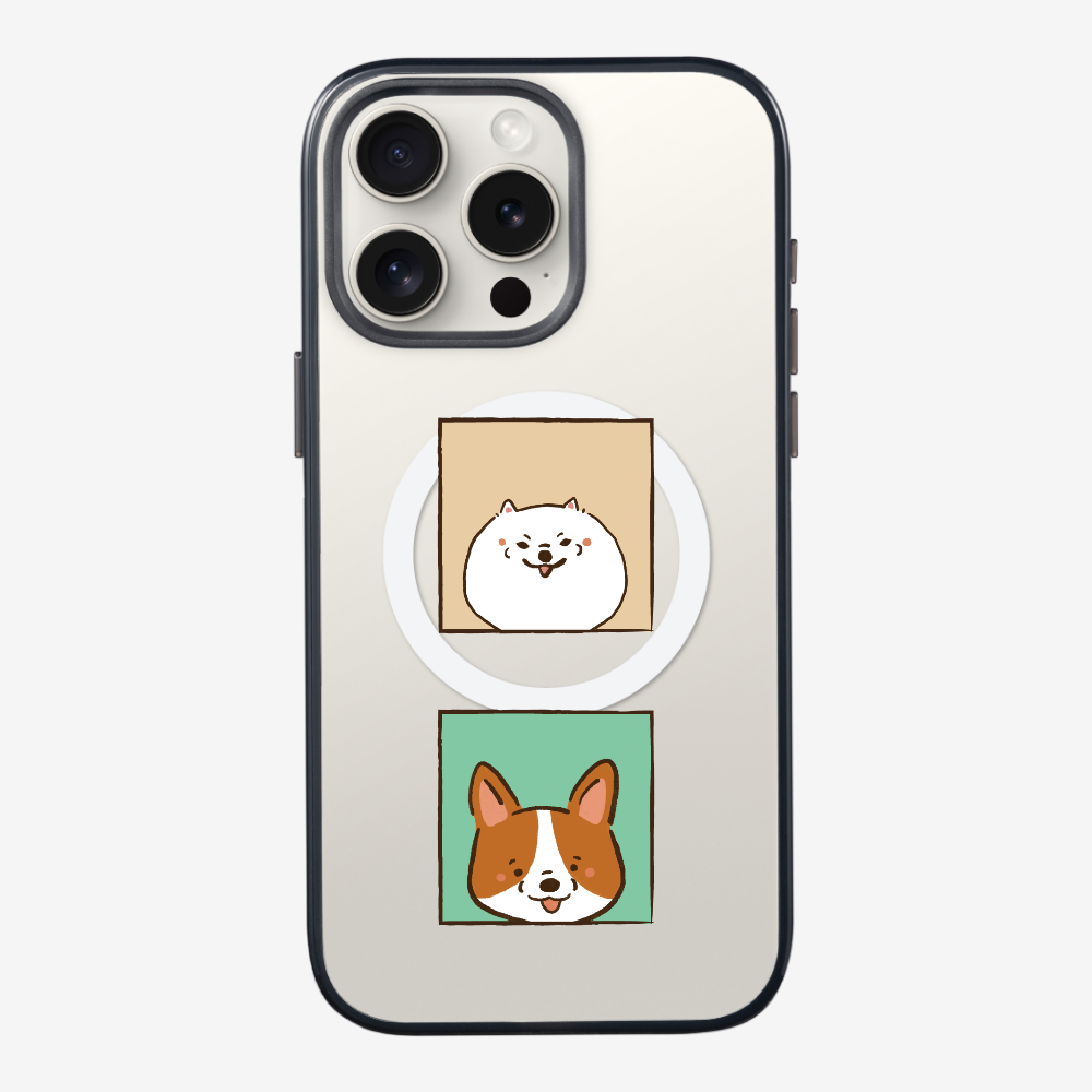 Pomeranian and Corgi Phone Case