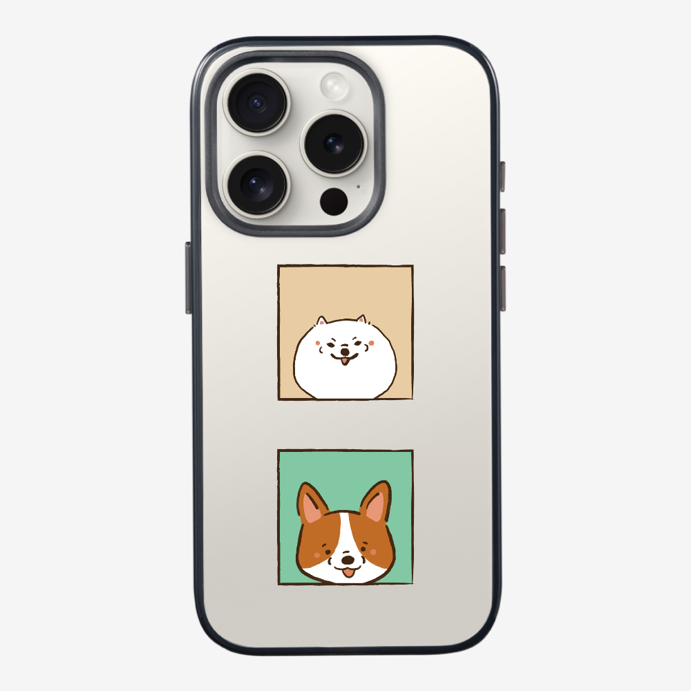 Pomeranian and Corgi Phone Case