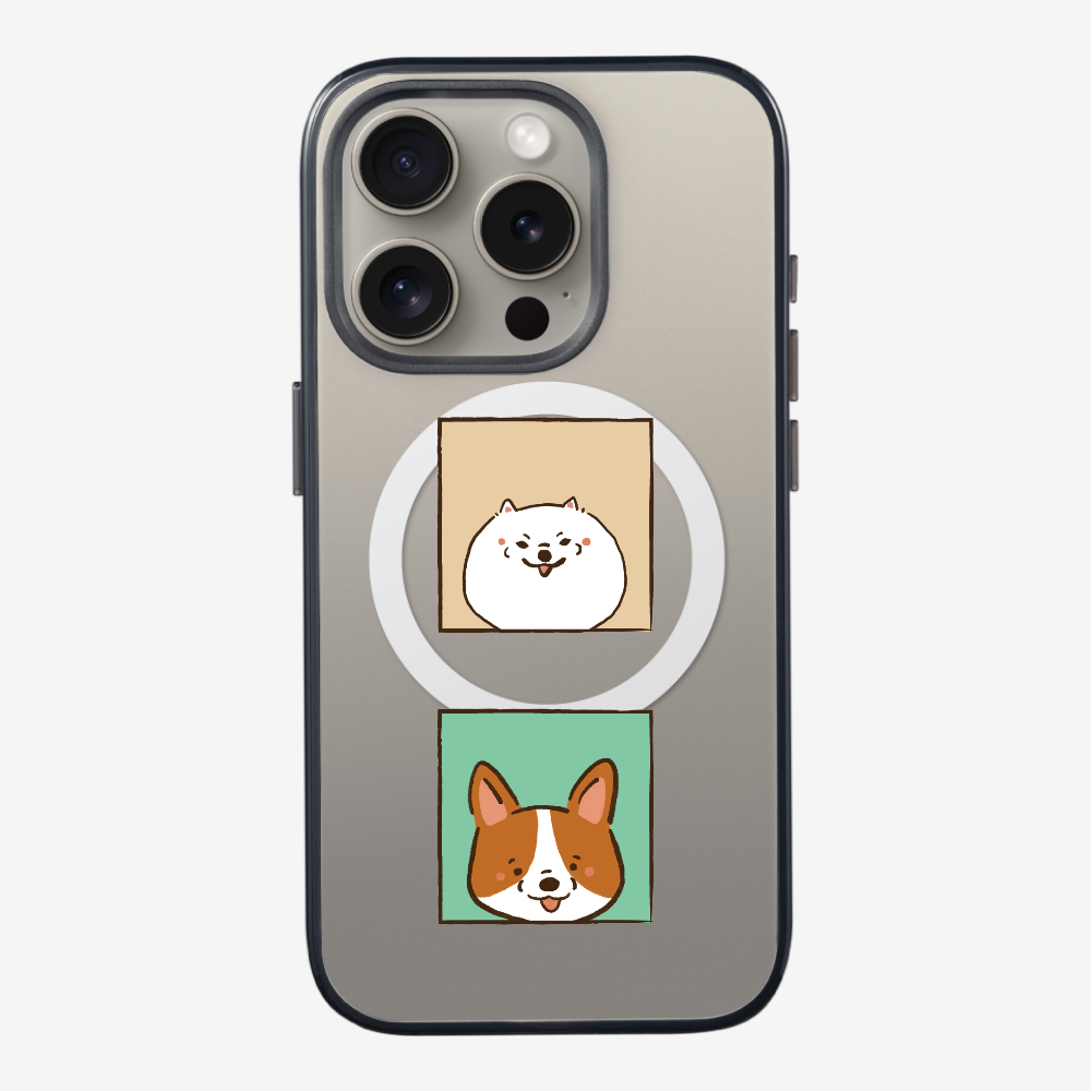 Pomeranian and Corgi Phone Case