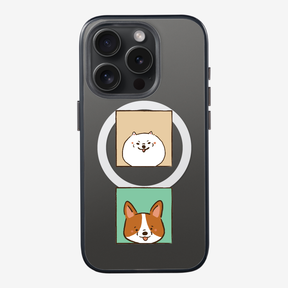 Pomeranian and Corgi Phone Case