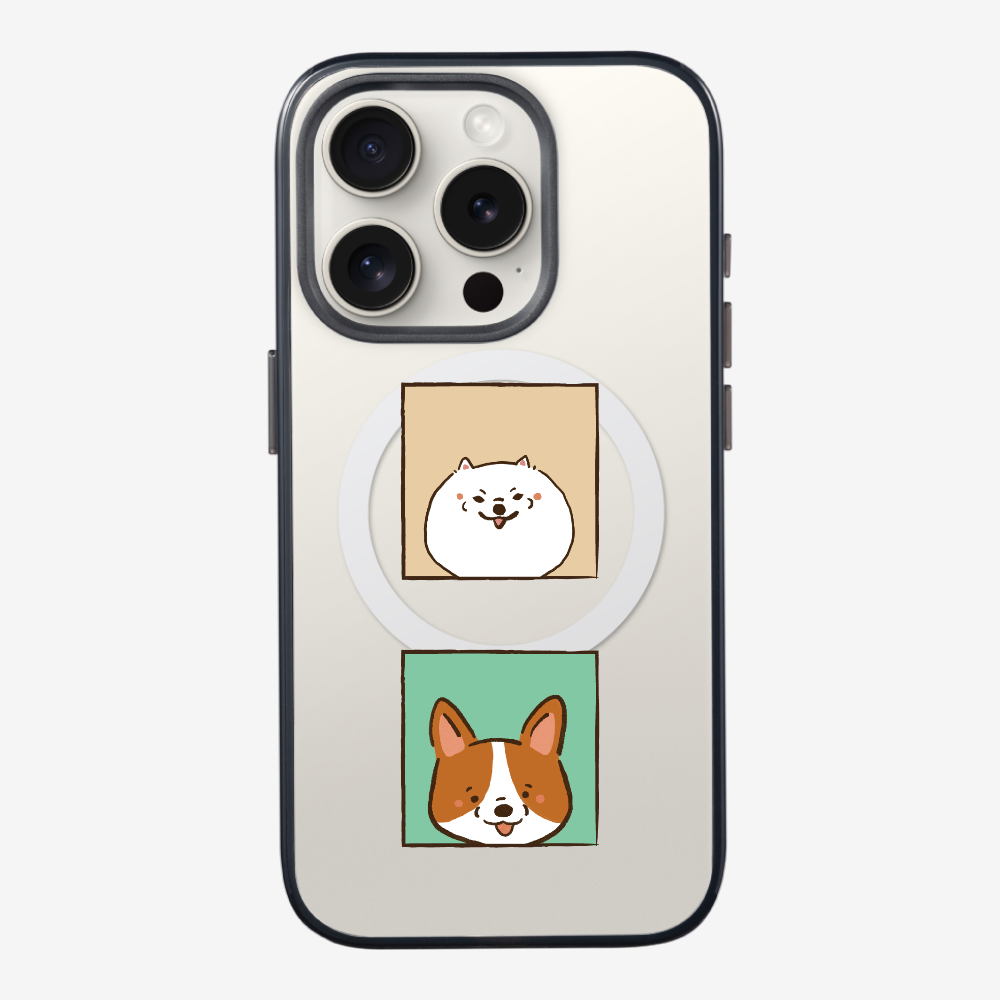 Pomeranian and Corgi Phone Case