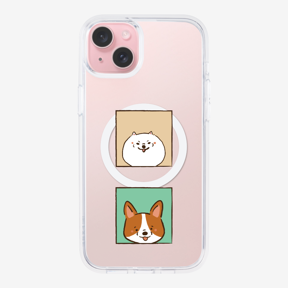 Pomeranian and Corgi Phone Case