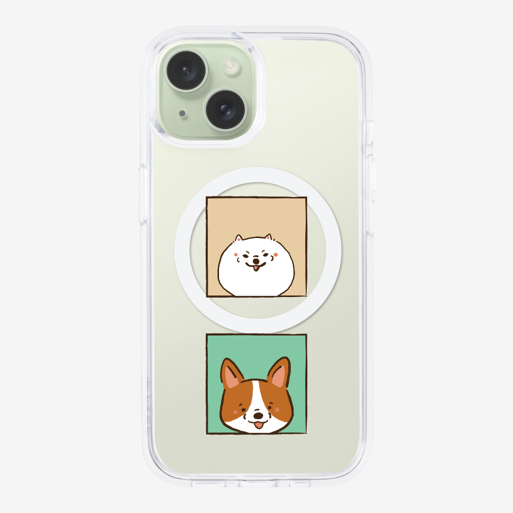 Pomeranian and Corgi Phone Case