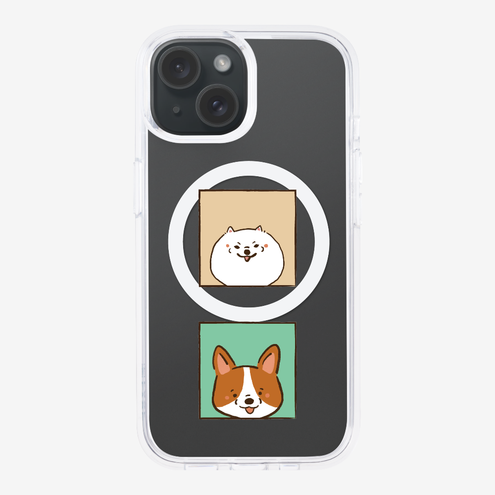 Pomeranian and Corgi Phone Case