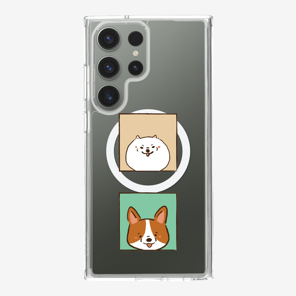 Pomeranian and Corgi Phone Case