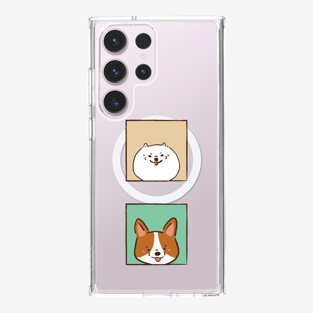 Pomeranian and Corgi Phone Case