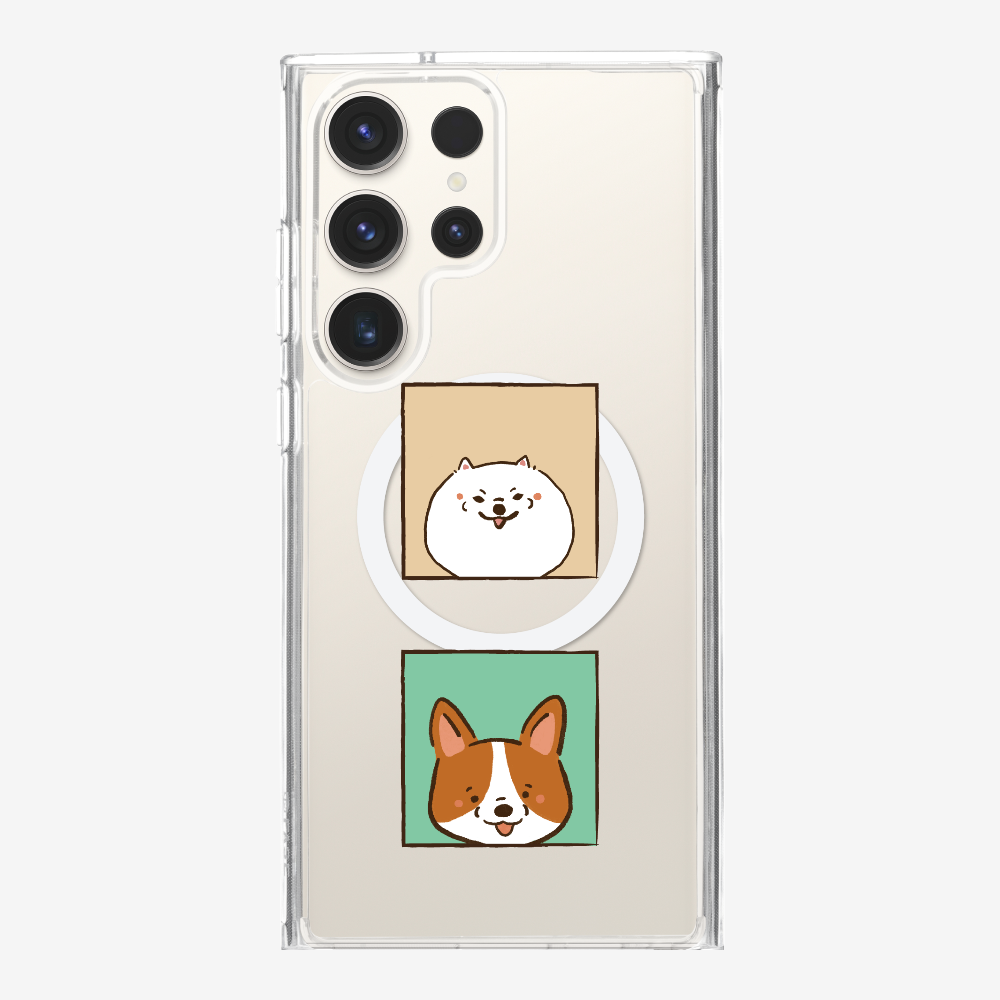 Pomeranian and Corgi Phone Case